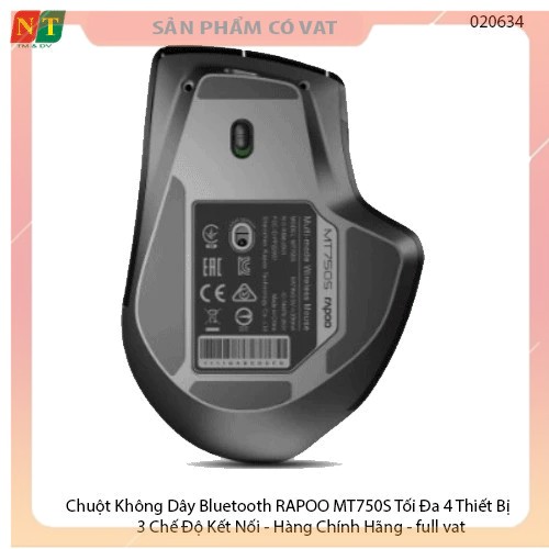 Chuột Không Dây Bluetooth RAPOO MT750S Tối Đa 4 Thiết Bị 3 Chế Độ Kết Nối - Hàng Chính Hãng