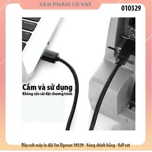 Dây usb máy in dài 5m Ugreen 10329 - hàng chính hãng - full vat
