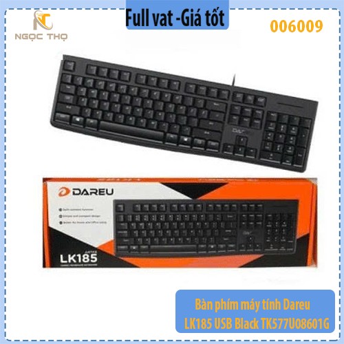 Bàn Phím Máy Tính Dareu LK185 – Full-Size 104 Phím – Kết Nối USB – Màu Đen – Chính Hãng – Full vat