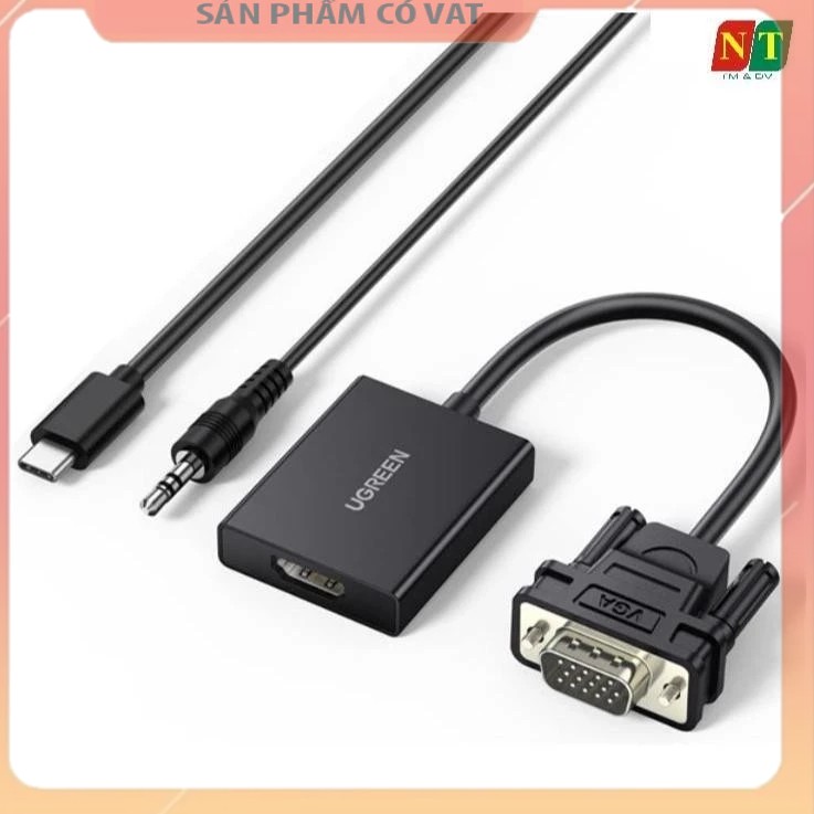 Cáp chuyển đổi VGA sang HDMI+Audio 1080P@60Hz Ugreen 50945 cao cấp