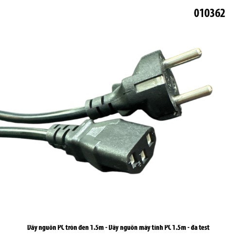 Dây nguồn nồi cơm điện 1.5m - Dây nguồn máy tính PC 1.5m - đã test - full vat ( có màu đen và màu xám)