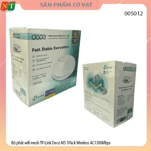 Bộ phát wifi mesh TP-Link Deco M5 1Pack Wireless AC1300Mbps - Chính hãng - Full vat