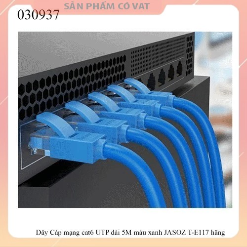 Dây Cáp mạng cat6 UTP dài 5M màu xanh JASOZ T-E117 hãng