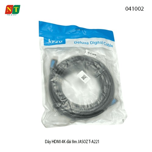 Dây HDMI 4K Dài 8m JASOZ T-A221 – Chính Hãng, Full VAT | Hình Ảnh Sắc Nét 4K@60Hz, Truyền Dẫn Ổn Định