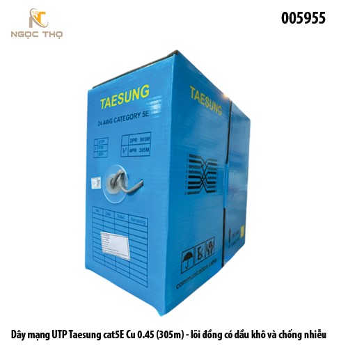 Dây mạng UTP Taesung cat5E Cu 0.45 - lõi đồng có dầu khô và chống nhiễu - full vat - không nguyên cuộn -giá tính theo m