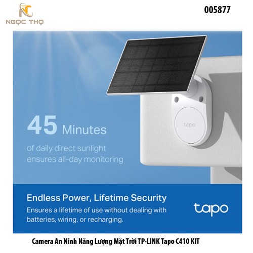TP-LINK Tapo C410KIT | Camera WiFi Anh Ninh Năng Lượng Mặt Trời Độ Phân Giải 2K