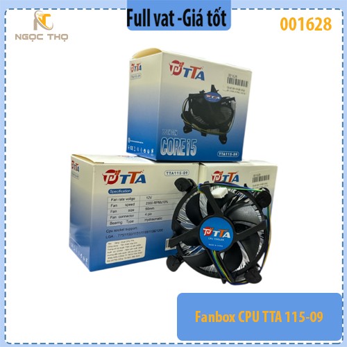 Quạt tản nhiệt CPU TTA115-09 – Fan box máy tính Socket LGA 1150 / 1151 / 1155 / 1156 / 1200 & 775 – PWM 4-pin.