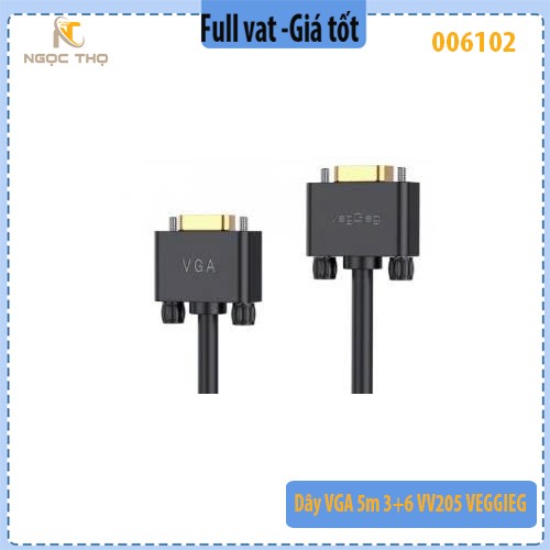 Dây VGA 5m 3+6 VEGGIEG V205 – Chính hãng – Full VAT