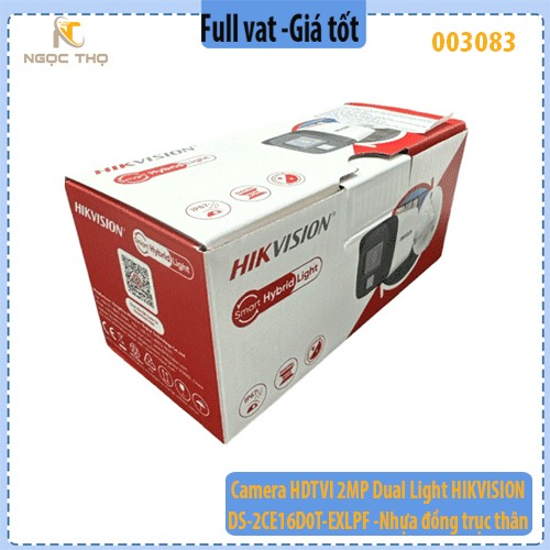 Camera HDTVI 2MP Dual Light HIKVISION DS-2CE16D0T-EXLPF – Hàng Chính Hãng – Full VAT