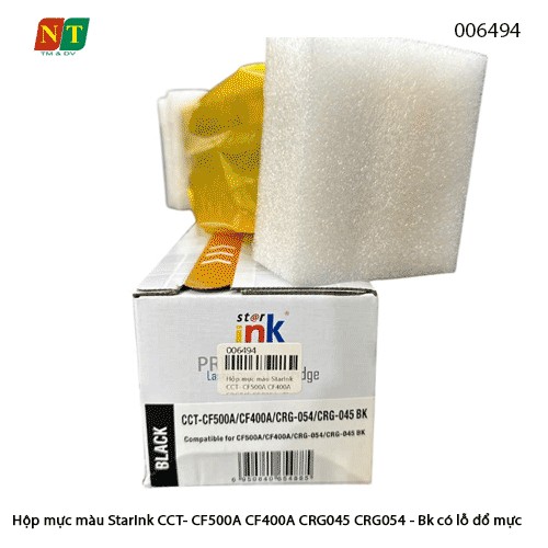 Hộp Mực Màu Starink CF500A / CF400A / CRG045 / CRG054 – Black – Có Lỗ Đổ Mực – Tích Hợp Chíp 202A– chính hiệu Full VAT
