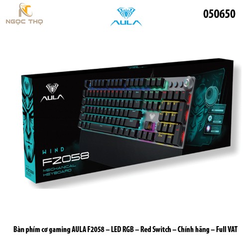 Bàn phím cơ AULA F2058 – Red Switch – LED RGB – Gõ mượt nhẹ, phản hồi nhanh – Full VAT