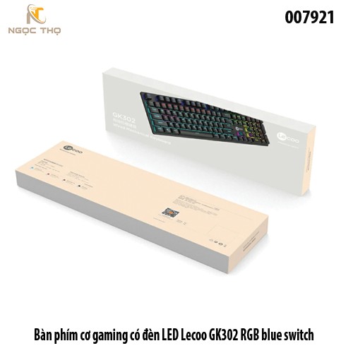 Bàn phím cơ gaming có đèn LED Lecoo GK302 RGB Blue Switch – Gõ cực đã, LED rực rỡ, chính hãng, full VAT