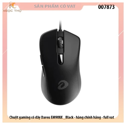 Chuột gaming có dây Dareu EM908X Black – Nhạy, bền, LED RGB cực ngầu, chính hãng, full VAT