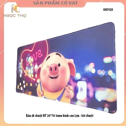 Bàn di chuột NT 30*70 3mm hình con Lợn - lót chuột