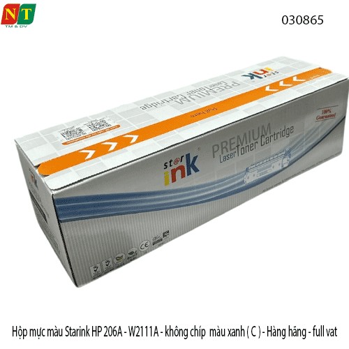 Hộp mực màu Starink HP 206A - W2111A - không chíp màu xanh ( C ) có lỗ đổ mực - Hàng chính hiệu - full vat