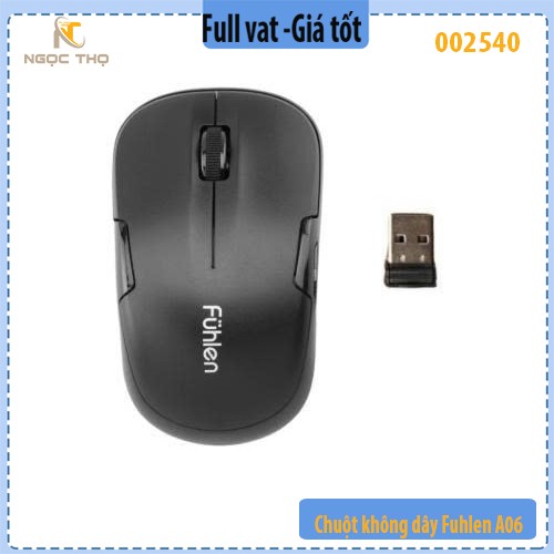 Chuột không dây Fuhlen A06G – Nano 2.4GHz – 1000 DPI – Ergonomic – Màu đen - chính hãng - full vat