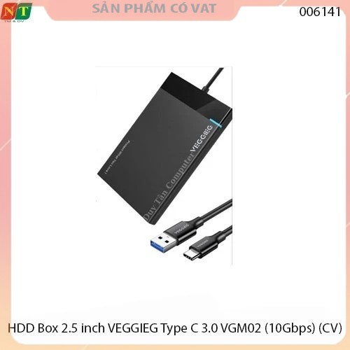 Hộp đựng ổ cứng Box 2.5 inch VEGGIEG Type C 3.0 VGM02 (10Gbps) - Full vat