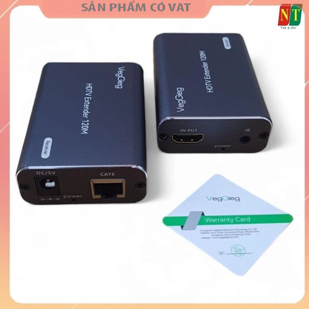 Bộ khuếch đại tín hiệu HDMI qua cáp mạng LAN Cat5e, Cat6 VegGieg V-HD60 (60m)