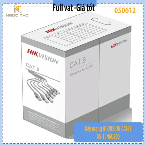 Dây mạng HIKVISION CAT6E DS-1LN6UZCO – Lõi đồng 0.57mm – Cuộn 305m – Chính hãng - full vat - giá tính theo cuộn