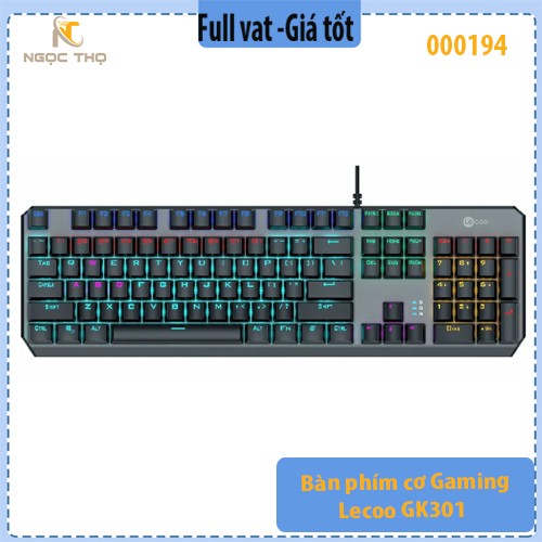Bàn phím cơ Gaming Lecoo GK301 – Blue Switch – LED RGB – Gõ Cực Sướng – Full VAT