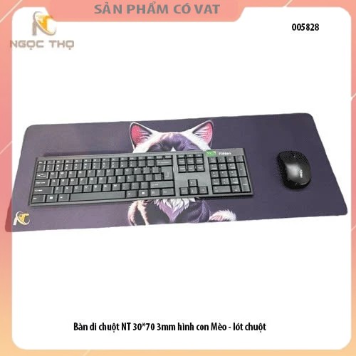 Bàn di chuột NT 30*70 3mm hình con Mèo - lót chuột