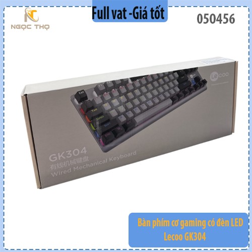 Bàn phím cơ gaming Lecoo GK304 RGB – Brown Switch – TKL 87 phím – Xám đen cá tính – Hàng chính hãng – Full VAT