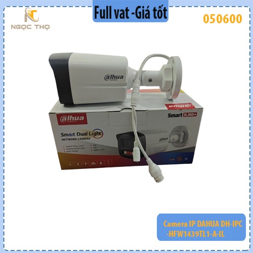 Camera IP Dahua DH-IPC-HFW1439TL1-A-IL 4MP – POE – Có Mic – Smart Dual Light – Human Detection – H.265+ – IP67 – Hàng Ch