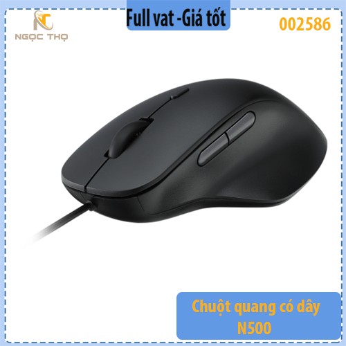 Chuột quang có dây N500 – Công thái học cho tay lớn – 4 mức DPI – Nút tiến / lùi tiện dụng - chính hãng - full vat