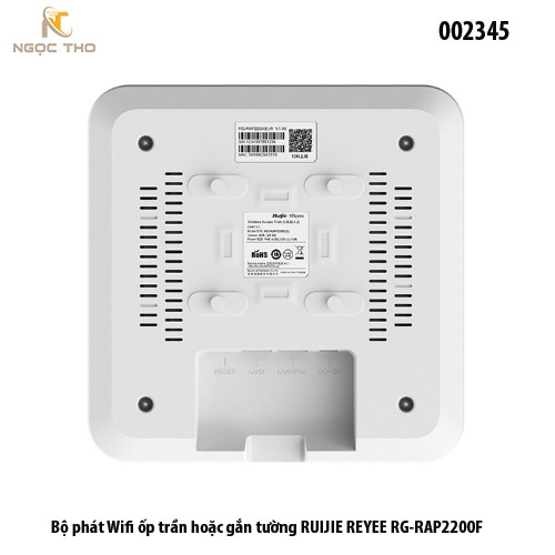 Bộ phát Wi‑Fi Ruijie Reyee RG‑RAP2200(F) – Ốp trần/treo tường – AC1300 (1267Mbps) Dual Band – 110 user – Quản lý Cloud