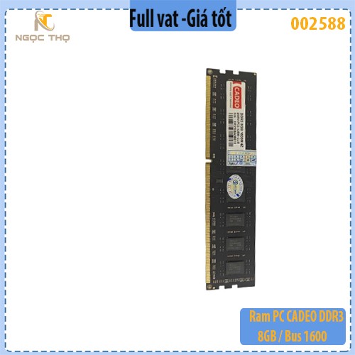 RAM PC CADEO DDR3 8GB Bus 1600MHz – Mới 100% – BH 2 năm – Full VAT