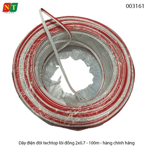 Dây Điện Đôi Mềm Techtop 2 x 0,7mm² – Lõi Đồng Nguyên Chất – Vỏ PVC Cháy chậm – Full VAT ( tính giá theo m )