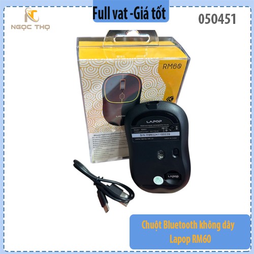 Chuột Bluetooth không dây Lapop RM60 – Đa thiết bị, chính hiệu, bảo hành 24 tháng, full VAT