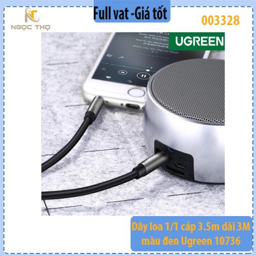 Dây loa 1/1 cáp 3.5m dài 3M màu đen Ugreen 10736 - hàng chính hãng - full vat