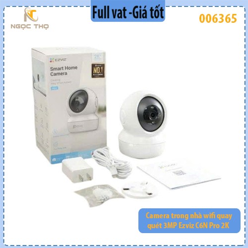 Camera Trong Nhà Ezviz C6N Pro 2K (3MP) – Quay Quét 340° – Theo Dõi Thông Minh – Đàm Thoại 2 Chiều – Full VAT