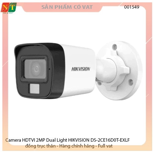 Camera HDTVI 2MP Dual Light HIKVISION DS-2CE16D0T-EXLF - Hàng chính hãng - Full vat