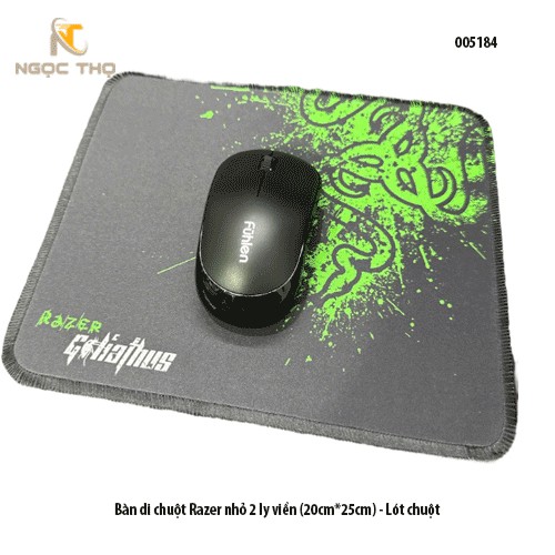 Bàn di chuột Razer 20×25cm – dày 2mm, khâu viền 360°, vải in nhiệt, đế cao su – Hàng zin – Full VAT