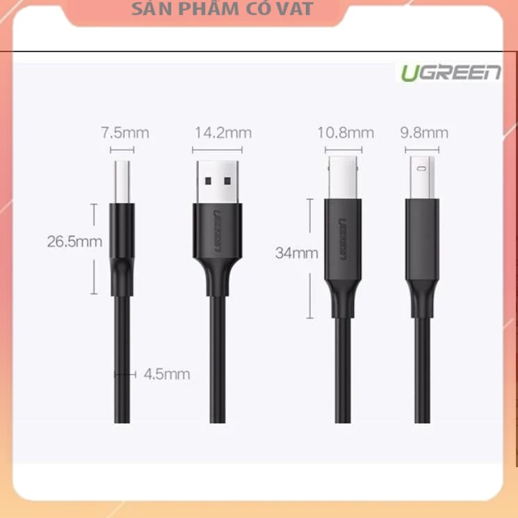 Cáp máy in USB 2.0 dài 1,5m Ugreen 10845 cao cấp