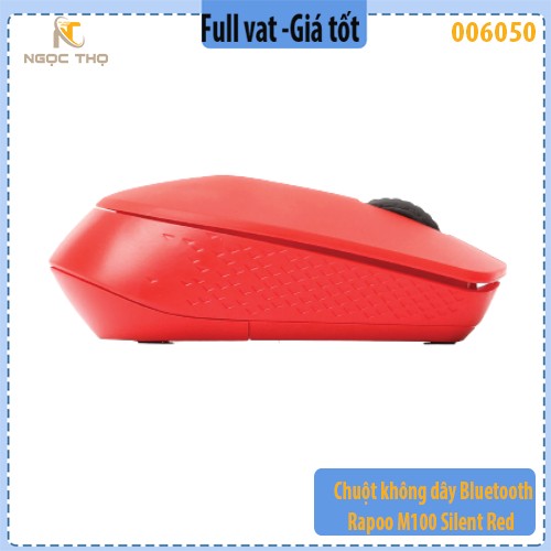 Chuột không dây Bluetooth Rapoo M100 Silent Red – 2.4GHz + Bluetooth 4.0 – Silent Click – Hàng chính hãng – Full VAT