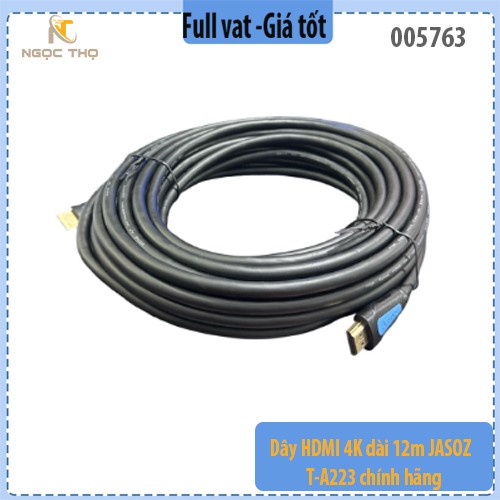 Dây HDMI 4K Dài 12m JASOZ T-A223 Chính Hãng – Kết Nối Ổn Định, Hình Ảnh Siêu Nét