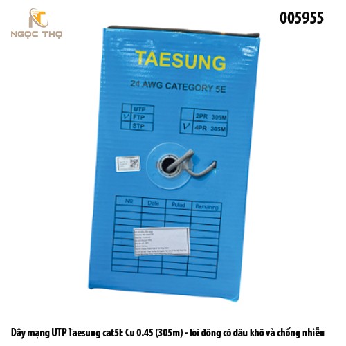 Dây mạng UTP Taesung cat5E Cu 0.45 - lõi đồng có dầu khô và chống nhiễu - full vat - không nguyên cuộn -giá tính theo m