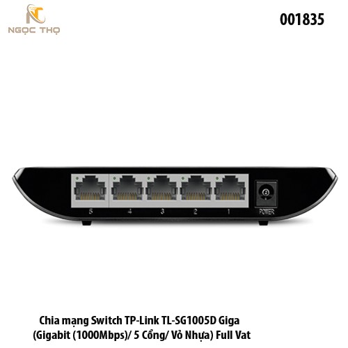 Switch TP-Link SG1005D – Bộ Chia Mạng 5 Cổng Gigabit 10/100/1000Mbps – Vỏ Nhựa – Plug & Play – Chính Hãng – BH 24 Tháng