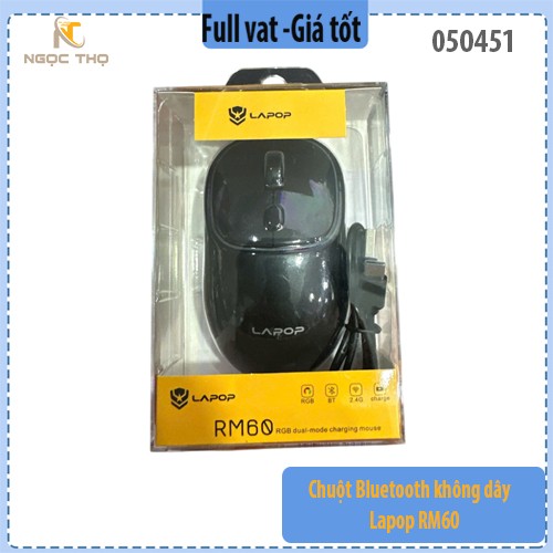 Chuột Bluetooth không dây Lapop RM60 – Đa thiết bị, chính hiệu, bảo hành 24 tháng, full VAT