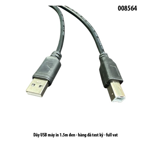 Dây USB máy in 1.5m đen - đã test - Dây kết nối máy tính và máy in - full vat
