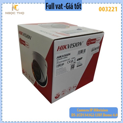 Camera IP Dome 4MP HIKVISION DS-2CD1343G2-LIUF – Hồng ngoại 30m, Tích hợp Mic, IP67, PoE – Chính hãng – Full VAT