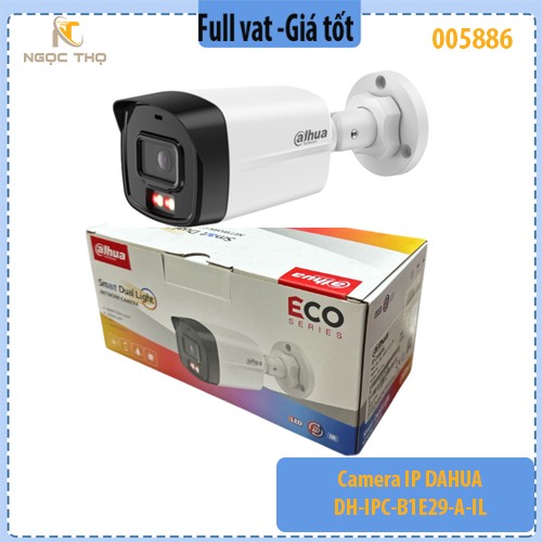 Camera IP DAHUA DH-IPC-B1E29-A-IL – 2MP – POE Smart Dual Light – Có Mic – Hồng ngoại 30m – PoE – IP67 – Giá tốt