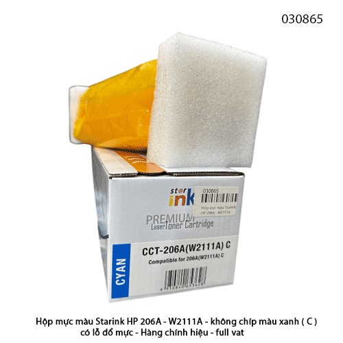 Hộp mực màu Starink HP 206A - W2111A - không chíp màu xanh ( C ) có lỗ đổ mực - Hàng chính hiệu - full vat