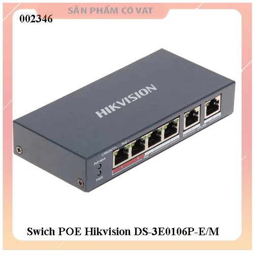 Switch mạng 4 cổng POE HIKVISION DS-3E0106P-E/M - Hàng Chính Hãng - full vat