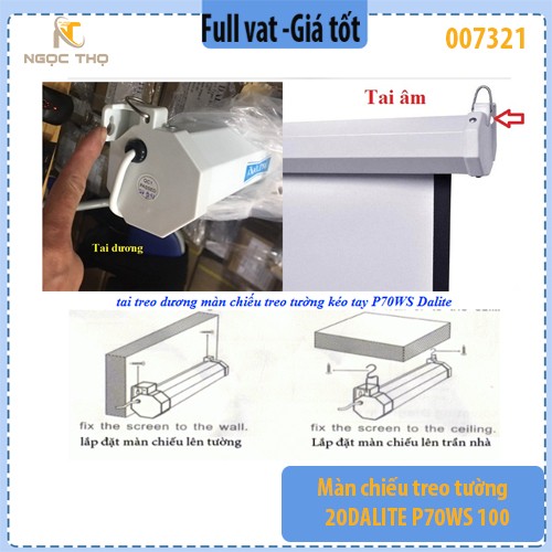 Màn chiếu treo tường DALITE P70WS 100” ( 70x70 | 178×178cm) – Kéo tay – Tỷ lệ 1:1 – Chính hãng – Full VAT