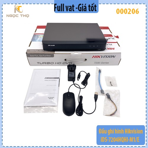 Đầu ghi hình HIKVISION iDS-7204HQHI-M1/E – 4 kênh AI thông minh – Hàng chính hãng, Full VAT