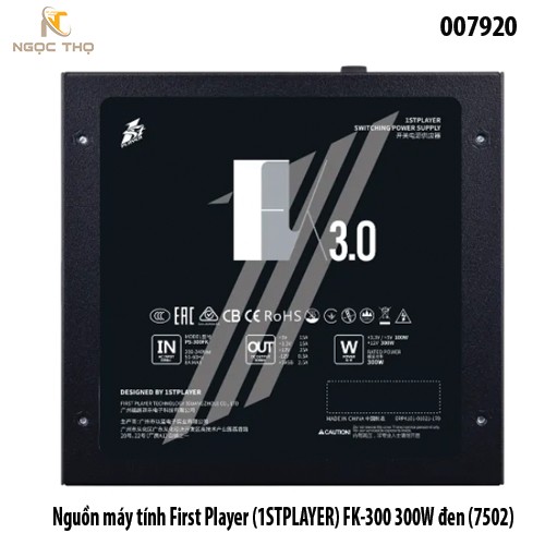 Nguồn Máy Tính 1STPLAYER FK-300 300W – PSU Văn Phòng, Học Tập – Tiết Kiệm Điện – Chính Hãng – Bảo Hành 3 Năm